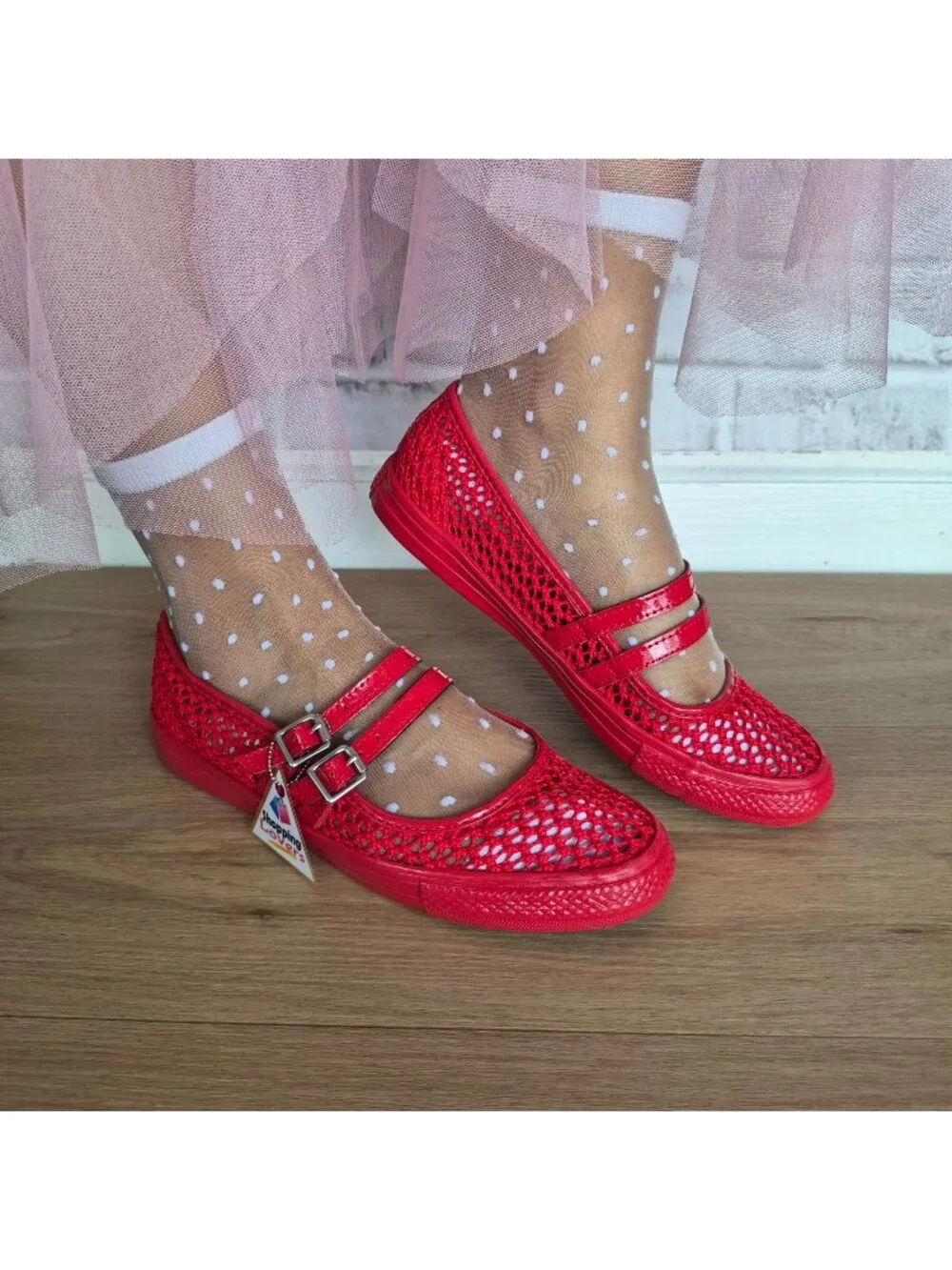⭐Converse Chuck Dainty Mary Jane Knit Size 8 Women's Shoes Sneakers Red A16568C